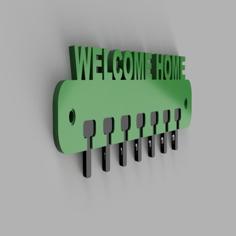 Věšák Na Klíče S Nápisem WELCOME HOME / Key Holder With The Words WELCOME HOME 3D Printer Model