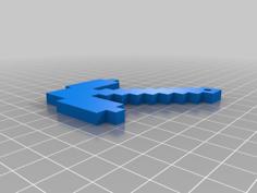 Minecraft Diamond Pickaxe 3D Printer Model