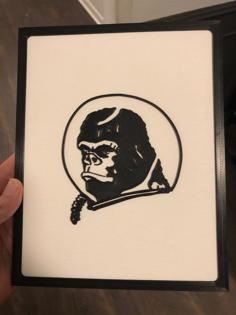 Space Gorilla 2D Art W/Frame 3D Printer Model