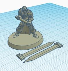 Guts (Berserk) Miniature 28mm 3D Printer Model