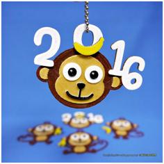 2016 HAPPY CHINESE NEW YEAR-YEAR OF The MONKEY Keychain / Magnets 3D Printer Model