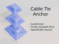 Customizable Cable Tie Anchor 3D Printer Model