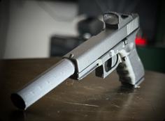 G19 Keychain W/ Suppressor & Red Dot Sight 3D Printer Model