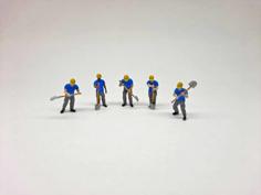 N Scale Construction Workers With Shovels 3D Printer Model