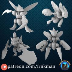 Scyther / Scizor / Mega Scizor / Kleavor (35mm True Scale Pokemon) 3D Printer Model