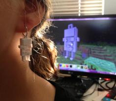 BilbyCNC Printober 2012 BMO Earrings Via Minecraft 3D Printer Model