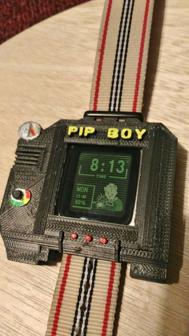 Pebble Time Pip Boy Case 3D Printer Model