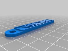 Customizable Name/Registration Plate Keyring 3D Printer Model