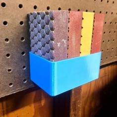 Pegboard Sanding Sponge Caddy 3D Printer Model