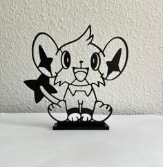 Shinx Pokemon Line Art 3D Printer Model