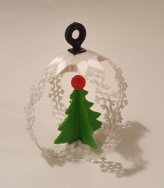 Christmas Tree Ornament, Possible To Send As A Christmas Card By Mail 3D Printer Model