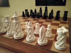 Spiral Chess Set With Hollow Base 3D Printer Model