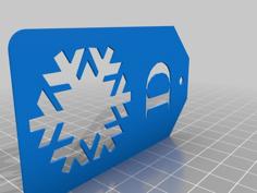 Snowflake Gift Tag : Negative Cut 3D Printer Model