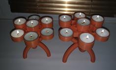 Tripod-heptode Tealights Holders 3D Printer Model