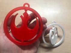 Rebel Logo Star Wars Spinner Christmas Ornament 3D Printer Model