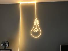 Neon Light Bulb Sign 3D Printer Model