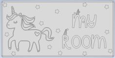 Unicorn Room Sign 3D Printer Model