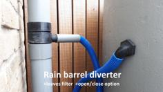 Rain Barrel Diverter + Leaves Filter + On/off Option 3D Printer Model