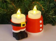 Santa Claus And Mrs Claus Candle Holder 3D Printer Model