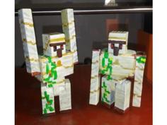 Minecraft Iron Golem: Poseable Print In Place 3D Printer Model