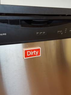 Clean/Dirty Reversible Dishwasher Status Magnet 3D Printer Model