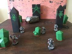 Alien Crystals Scatter Terrain For Min War Games 40k Si-Fi Necron Similar 3D Printer Model