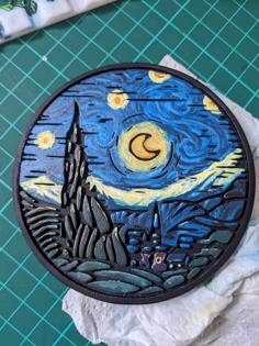 Van Gogh Coaster – Starry Night Over The Rhône 3D Printer Model