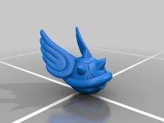 Spiky Blue Turtle Shell Winged 3D Printer Model