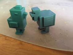 Minecraft And Crossy Road Chickens 3D Printer Model