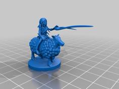 Gnome Warlock On Riding Sheep 3D Printer Model