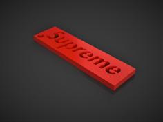 Supreme Keychain 3D Printer Model