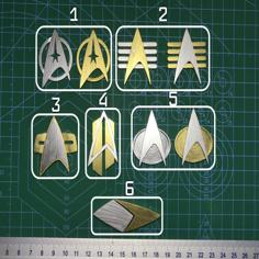 Star Trek Badges, Easy To Paint 3D Printer Model