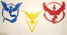 Pokemon Go Team Decals And Badges 3D Printer Model