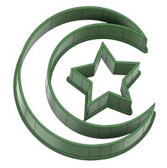 Crescent Moon And Star Islamic Cookie Cutter 3D Printer Model