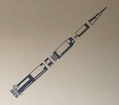 Saturn V Rocket Wall Art 3D Printer Model