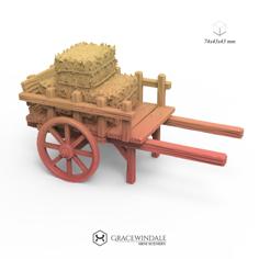 Cart With Hay Bricks 3D Printer Model