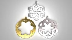 Expandable Flower Pendant / Keychain 3D Printer Model