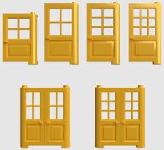 Lego Compatible Classical Frameless Doors 3D Printer Model