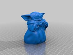 Baby Yoda With Heart 3D Printer Model