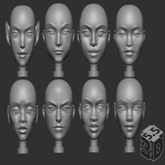 5.5 3D SHE Barbarian – Original Version – Multiple Heads And Body Parts 3D Printer Model