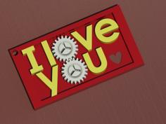 “I Love You” Keychain With Moving Parts 3D Printer Model