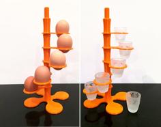 Spiral Egg/shot-glass Stand 3D Printer Model