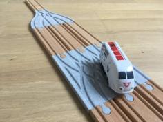 Wooden Train Track Intersection : 3 Ways Railroad Switch 3D Printer Model