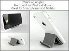 Wave – A Smart Smartphone And Tablet Holder: Two Viewing Angles, Horizontal And Vertical Mount. 3D Printer Model