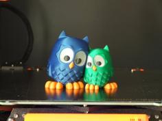 Cuddling Owls (multi-material) 3D Printer Model