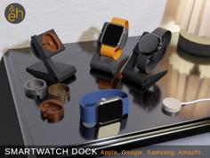 Universal Smartwatch Dock – Apple, Google, Samsung, Amazfit Etc. 3D Printer Model