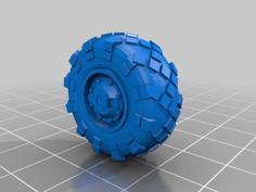 25mm Diameter BTR-style Wheel For 28mm Scale Vehicles 3D Printer Model