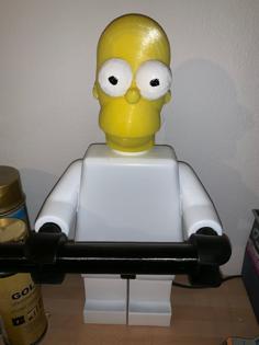 Giant Lego Homer Simpson Head For Toilet Paper Holder 3D Printer Model