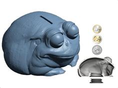 FAT FROG Coin Bank 3D Printer Model