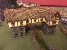 Fantasy Wargames House / Building Over River 15mm 3D Printer Model